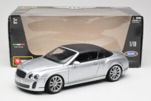 Bentley Continental Supersports Kabrioletas 1 Karta Sidabrinis Bburago 1:18 18-11037S Metalas - nuotrauka 8 iš 8