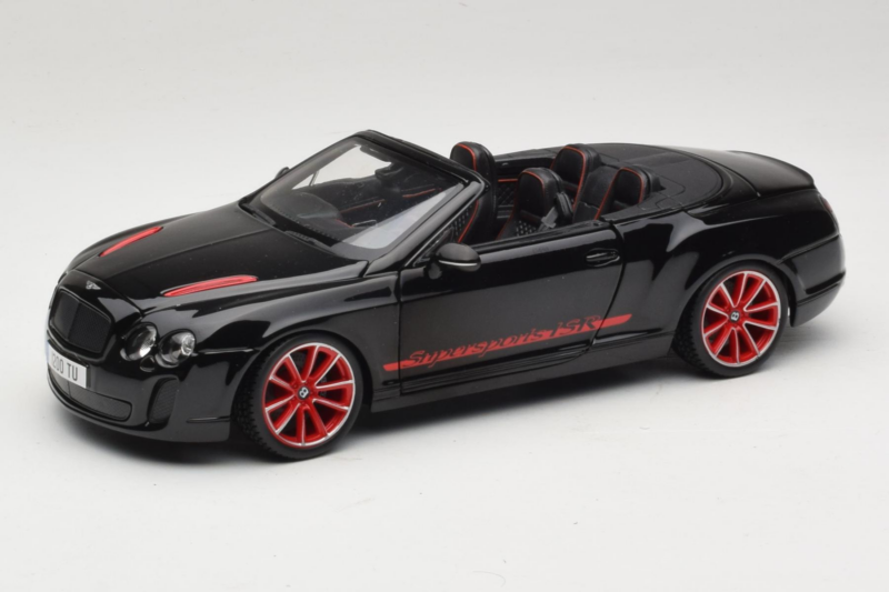 Bentley Continental Supersports ISR Kabrioletas Juodas Su Raudonomis Ratlankiais Bburago 1:18 18-11035 Metalas