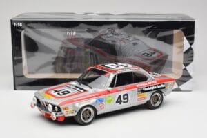 BMW 2800 CS E9 #49 Team Schnitzer G. Herzog / H. Heyer 24 Hours of Spa 1972 Minichamps 1:18 155722749 Metalas - nuotrauka 6 iš 6