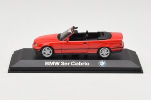 BMW 3 Series E30 Kabrioletas Raudonas Minichamps 1:43 80429421500 Metalas