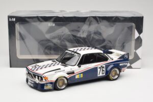 BMW 3.0 CSL E9 Garage Du Bac #76 P. Depnic / H. Coulon 24 Hours of Le Mans 1977 Minichamps 1:18 155772576 Metalas - nuotrauka 6 iš 6