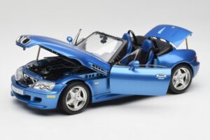BMW Z3 E36 M Roadster Estoril Blue Bburago 1:18 3349-M1 Metalas - nuotrauka 2 iš 8