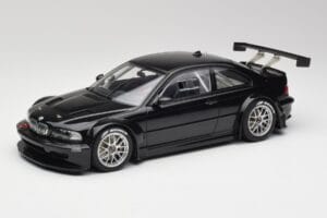 BMW M3 GTR E46 Plain Body Jet Juodas AUTOart 1:18 80447 Metalas