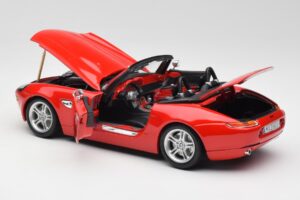 BMW Z8 E52 Roadsteris Ryškiai Raudonas Bburago 1:18 12032 Metalas - nuotrauka 5 iš 8