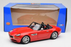 BMW Z8 E52 Roadsteris Ryškiai Raudonas Bburago 1:18 12032 Metalas - nuotrauka 8 iš 8