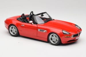 BMW Z8 E52 Raudonas Bburago 1:18 Z8001 Metalas - nuotrauka 6 iš 8