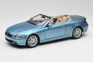 BMW 6 E64 Kabrioletas Šviesiai Mėlynas Kyosho 1:18 80430153440 Metalas