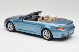 BMW 6 E64 Kabrioletas Šviesiai Mėlynas Kyosho 1:18 80430153440 Metalas - nuotrauka 7 iš 8