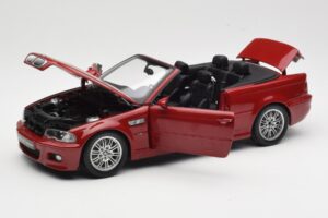 BMW M3 E46 Kabrioletas Raudonas Kyosho 1:18 08505R Metalas - nuotrauka 2 iš 8