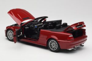 BMW M3 E46 Kabrioletas Raudonas Kyosho 1:18 08505R Metalas - nuotrauka 5 iš 8