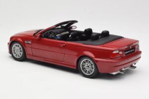 BMW M3 E46 Kabrioletas Raudonas Kyosho 1:18 08505R Metalas - nuotrauka 7 iš 8