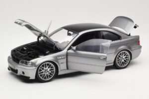 BMW M3 E46 CSL Sidabras Kyosho 1:18 08506S Metalas - nuotrauka 2 iš 8