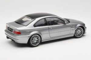 BMW M3 E46 CSL Sidabras Kyosho 1:18 08506S Metalas - nuotrauka 3 iš 8