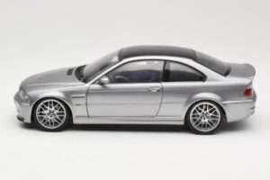 BMW M3 E46 CSL Sidabras Kyosho 1:18 08506S Metalas - nuotrauka 4 iš 8