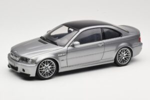 BMW M3 E46 CSL Sidabras Kyosho 1:18 08506S Metalas