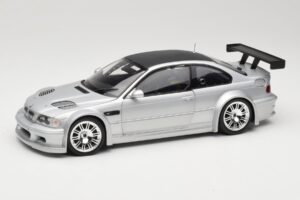 BMW M3 E46 GTR Street Sidabrinis With Carbon Roof Minichamps 1:18 100012102 Metalas