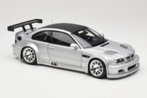 BMW M3 E46 GTR Street Sidabrinis With Carbon Roof Minichamps 1:18 100012102 Metalas - nuotrauka 6 iš 8