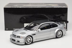 BMW M3 E46 GTR Street Sidabrinis With Carbon Roof Minichamps 1:18 100012102 Metalas - nuotrauka 8 iš 8