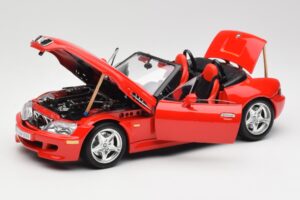 BMW Z3 E36/7 Roadsteris Raudonas Bburago 1:18 3349 Metalas - nuotrauka 2 iš 8