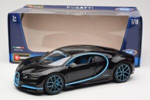 Bugatti Chiron Juodas & Mėlynas Bburago 1:18 18-11040BK Metalas - nuotrauka 8 iš 8