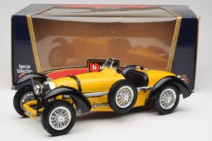 Bugatti Type 59 Geltonas Bburago 1:18 3005 Metalas - nuotrauka 8 iš 8