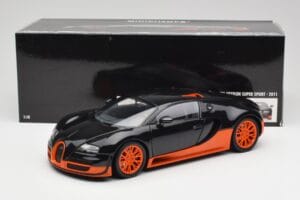 Bugatti Veyron Super Sport World Record Edition Carbon & Orange Minichamps 1:18 100110840 Metalas - nuotrauka 8 iš 8