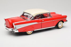 Chevrolet Bel Air Matador Raudonas & India Dramblio Kaulas Road Legends 1:18 92109 Metalas - nuotrauka 3 iš 8