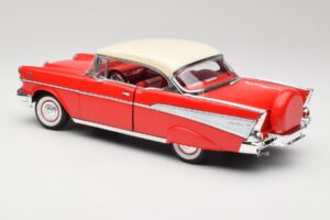 Chevrolet Bel Air Matador Raudonas & India Dramblio Kaulas Road Legends 1:18 92109 Metalas - nuotrauka 7 iš 8