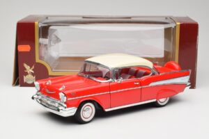 Chevrolet Bel Air Matador Raudonas & India Dramblio Kaulas Road Legends 1:18 92109 Metalas - nuotrauka 8 iš 8