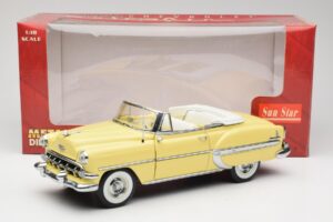 Chevrolet Bel Air Kabrioletas Geltonas Sun Star 1:18 1712 Metalas - nuotrauka 8 iš 8