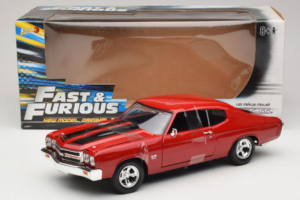 Chevrolet Chevelle SS Fast & Furious Raudonas Johnny Lightning 1:18 39578 Metalas - nuotrauka 6 iš 6