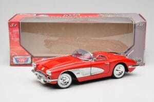 Chevrolet Corvette C1 Raudonas Motormax 1:18 73100TC Metalas - nuotrauka 8 iš 8