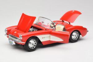 Chevrolet Corvette C1 Roadster Raudonas Bburago 1:18 3024 Metalas - nuotrauka 2 iš 8