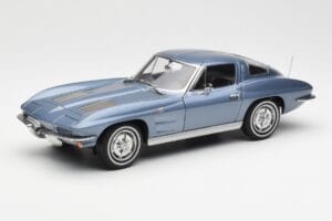 Chevrolet Corvette C2 Mėlynai Pilkas Metalinis AUTOart 1:18 71182 Metalas