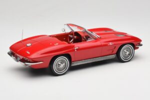 Chevrolet Corvette C2 Sting Ray Kabrioletas Riverside Red Norev 1:18 189056 Metalas - nuotrauka 2 iš 6