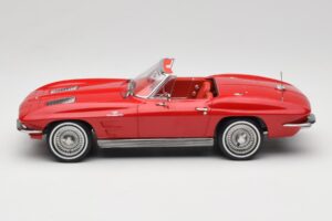 Chevrolet Corvette C2 Sting Ray Kabrioletas Riverside Red Norev 1:18 189056 Metalas - nuotrauka 3 iš 6