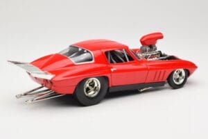 Chevrolet Corvette C3 Dragster Raudonas Hot Wheels 1:18 29226 Metalas - nuotrauka 3 iš 8