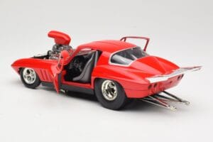 Chevrolet Corvette C3 Dragster Raudonas Hot Wheels 1:18 29226 Metalas - nuotrauka 5 iš 8