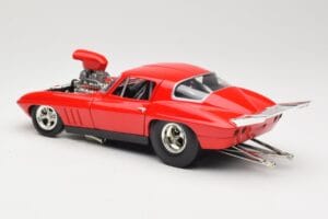 Chevrolet Corvette C3 Dragster Raudonas Hot Wheels 1:18 29226 Metalas - nuotrauka 7 iš 8