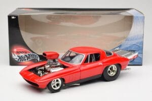 Chevrolet Corvette C3 Dragster Raudonas Hot Wheels 1:18 29226 Metalas - nuotrauka 8 iš 8