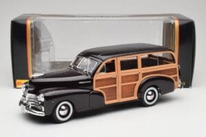 Chevrolet Fleetmaster Woody Juodas & Wood Panels Maisto 1:18 43697545B Metalas - nuotrauka 8 iš 8
