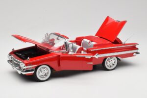 Chevrolet Impala Kabrioletas Raudonas Welly 1:18 9864W Metalas - nuotrauka 2 iš 8