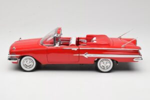 Chevrolet Impala Kabrioletas Raudonas Welly 1:18 9864W Metalas - nuotrauka 4 iš 8