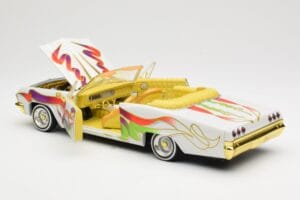 Chevrolet Impala Lowrider White Metallic Hot Wheels 1:18 27635 Metalas - nuotrauka 5 iš 8