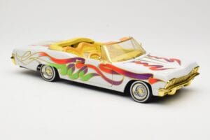 Chevrolet Impala Lowrider White Metallic Hot Wheels 1:18 27635 Metalas - nuotrauka 6 iš 8