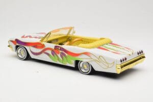 Chevrolet Impala Lowrider White Metallic Hot Wheels 1:18 27635 Metalas - nuotrauka 7 iš 8