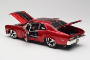 Chevrolet Nova SS Coupe Raudonas Maisto 1:18 31083-M1 Metalas - nuotrauka 5 iš 8