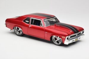 Chevrolet Nova SS Coupe Raudonas Maisto 1:18 31083-M1 Metalas - nuotrauka 6 iš 8