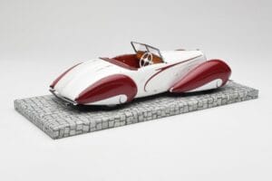 Delahaye Type 135 M Kabrioletas Baltas Raudonas Minichamps 1:18 107116161 Derva - nuotrauka 2 iš 6