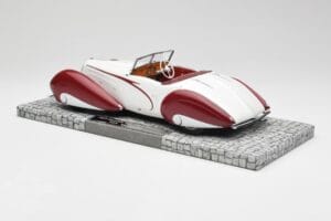 Delahaye Type 135 M Kabrioletas Baltas Raudonas Minichamps 1:18 107116161 Derva - nuotrauka 5 iš 6